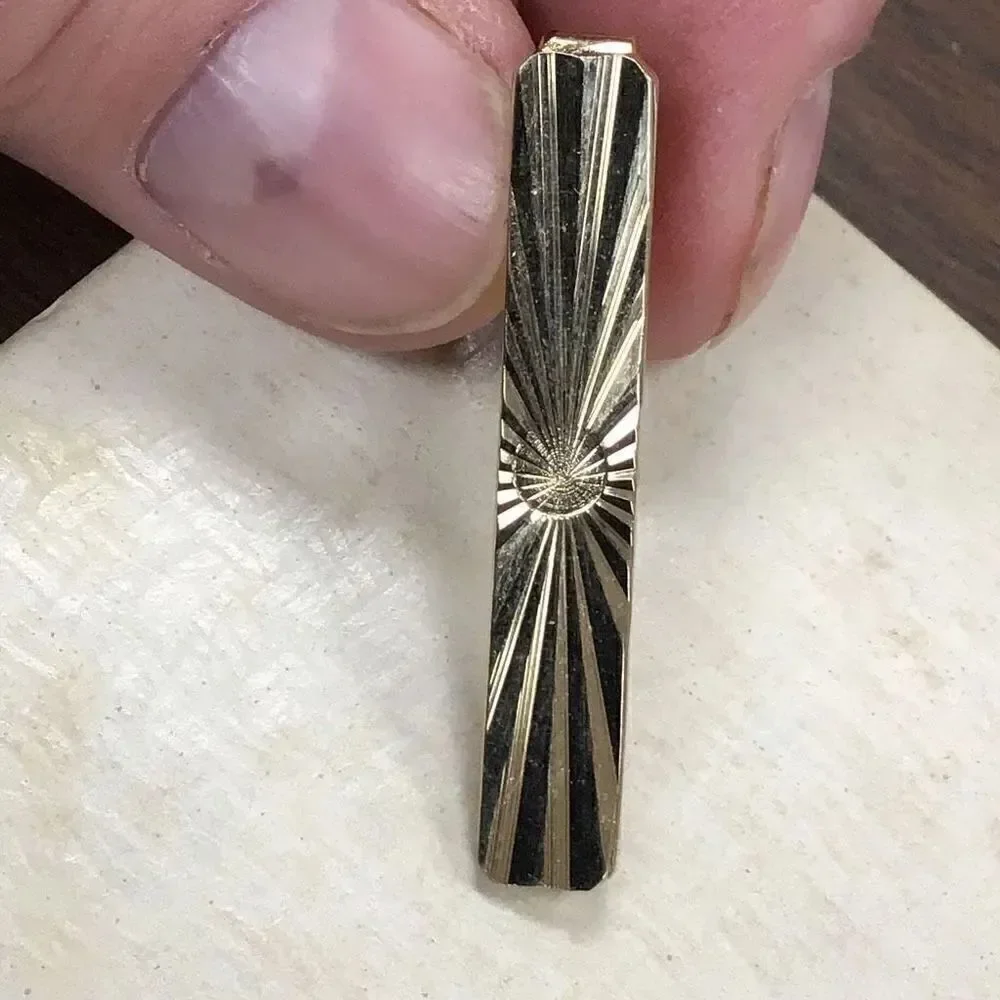 Vintage tie, clips, one mother of pearl Christian fish